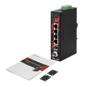 Antaira IVC-4011-T-V2 Gigabit Ethernet Extender over VDSL Converter, 4 RJ45, 1 VDSL 